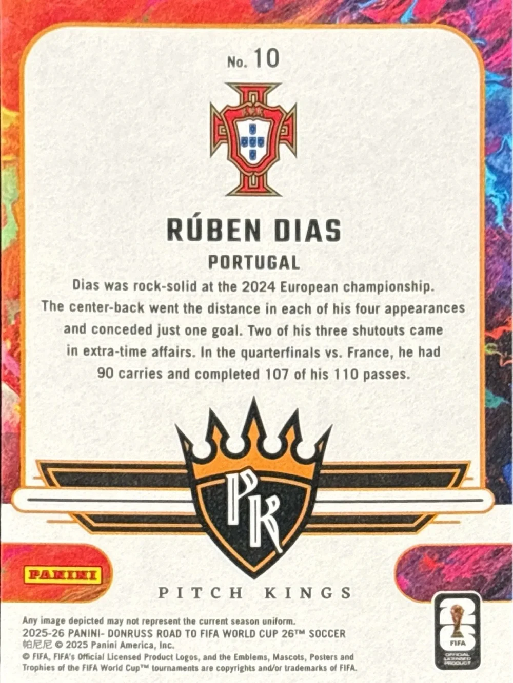 Panini Donruss World Cup Ruben Dias Soccer Trading Card